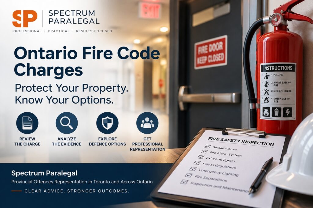 Ontario Fire Code charges and fire safety inspection – Spectrum Paralegal