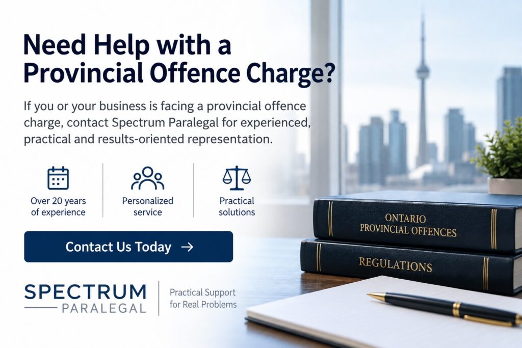 Provincial offence charges for Ontario businesses – Spectrum Paralegal
